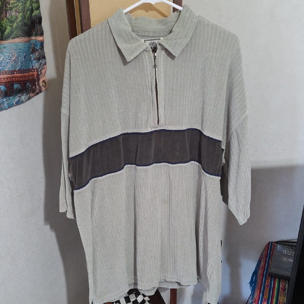 Gray and Black Men's Polo Shirt